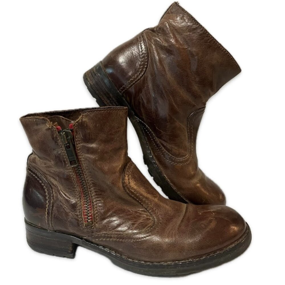 Brown Leather Ankle Boots